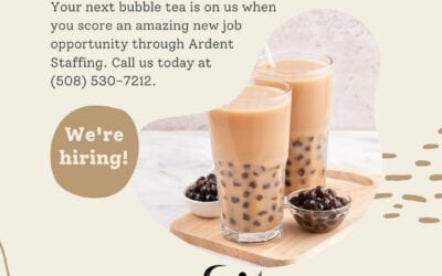 Happy National Bubble Tea Day! Providing exceptional staffing services is our top priority. Contact us today for assistance with your hiring needs or your job search. (508) 530-7212 Ardent-Staffing.com Let’s get the world back to work!