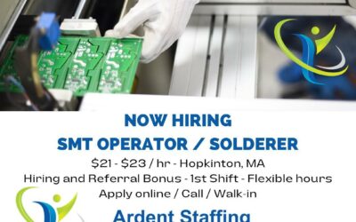 One of many great openings!! Whether you need help finding work or workers, we are here to help! Contact us today to learn more (508) 530-7212 Ardent-Staffing.com Let’s get the world back to work!
