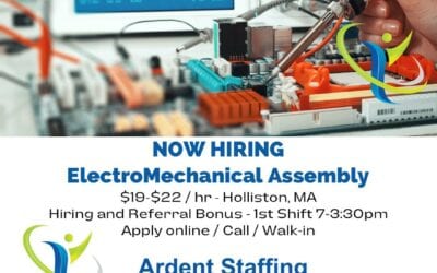 Now Hiring Electromechanical Assemblers