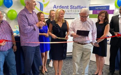 Last night, a community of friends came together to help Ardent Staffing celebrate our official ribbon-cutting. Special thanks to the @marlboroughchamber – They even let Daphne play with big scissors! The power of the support in the room was insane. Thank you to everyone who came and to everyone who supported from a far. You fuel our passion. #ourpassionispeople #workwiththebest #hireardent #nowhiring #MRCC
