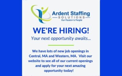 We are hiring for so many great positions in both Central and Western MA! Are you looking, or do you know someone who is? Take a moment to scroll through OUR OPENINGS link on our website: www.ardent-staffing.com to see what new opportunities await you! “OUR OPENINGS” direct link: https://ardentstaffingsolutions.com/job-board/ #nowhiring #ourpassionispeople #newjob #newopportunityawaits #werehiring #hireardent #greatjobs #manufacturing #bankjobs #customerservicejobs #adminjobs #engineeringjobs #itjobs