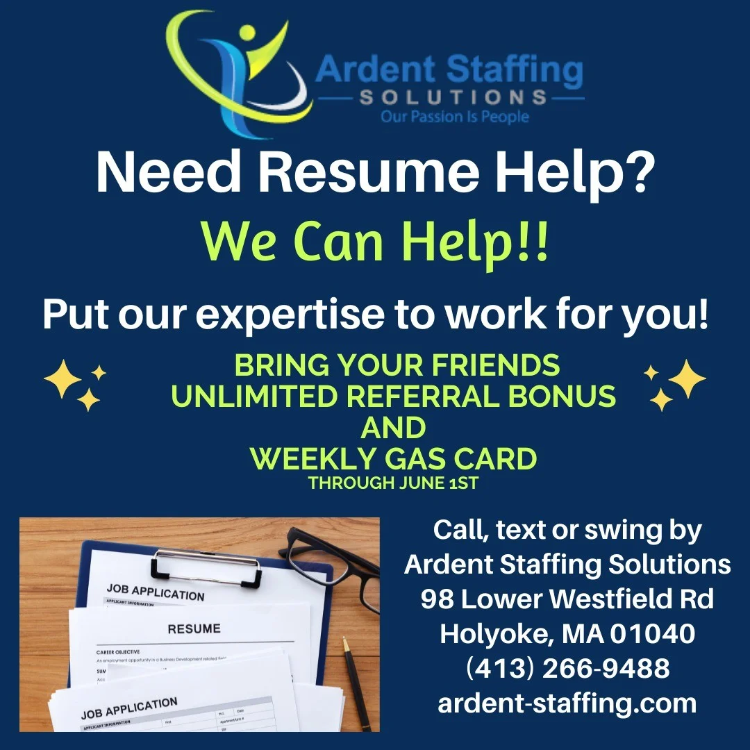 A great resume will help you stand out to a prospective hiring manager. The Ardent Staffing team can help you put the polish on your resume and help you get a competitive advantage. Contact us today!