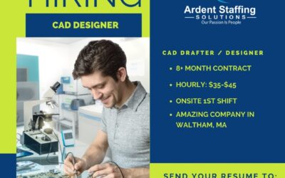 Great CAD designer opportunity with a really cool robotics company in Waltham. Contact us for more information!! #ardentblog #ourpassionispeople #workwithardent #newjob