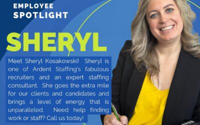 Meet Sheryl! Sheryl is one of Ardent Staffing‘s expert Staffing Specialist. Sheryl is a pro at digging in to the details to find the perfect person for the job every time. Best of all she is super friendly, and easy to work with! To learn more about Sheryl and her background visit her profile on our website! If you’d like to meet her in person, just call our office at (508)530-7212