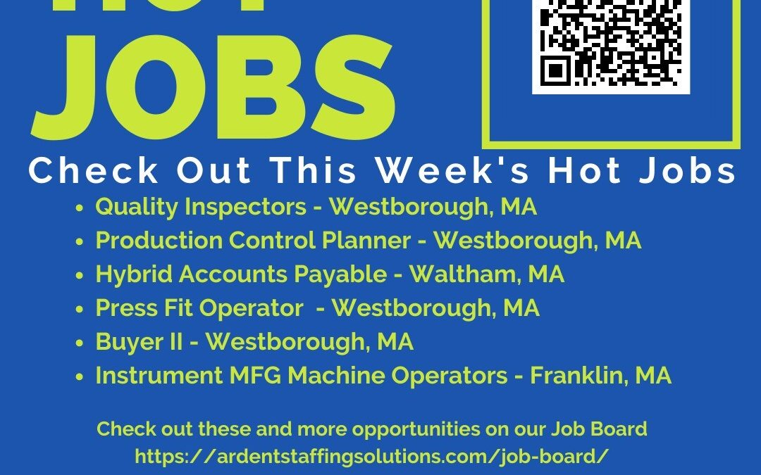 New opportunities are added every day!  Visit our job board or call us today for more information (508)530-7212