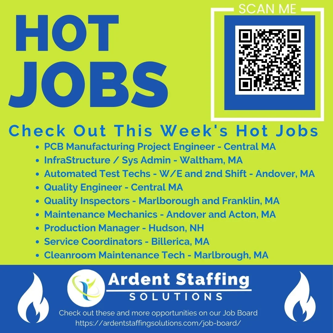 | Ardent Staffing Solutions The market is hot and new opportunities are opening everyday! Check out our job board for these and more hot jobs.
Please like, share and follow to help us spread the word to match job to job seekers!