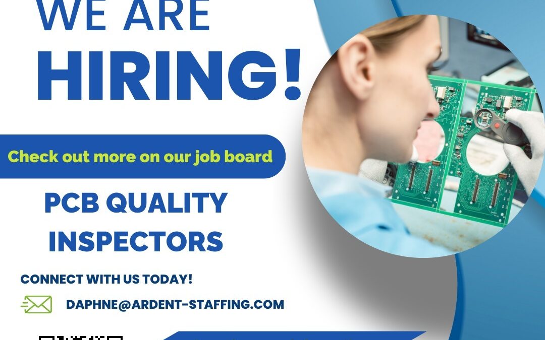 Are you an Experienced PCB Inspector? Scan the code to learn more and apply or reach out to Daphne directly! Thsi is a great opportunity fwith a growing company. Don't miss it!!