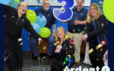 Celebrating 3 years! It’s a crazy team but we wouldn’t want it any other way. Wish you were here to celebrate with us Joe and Brianna!  Maybe you could have helped us with the party poppers… we struggled 🤣🥳 #ardentblog #ourpassionispeople