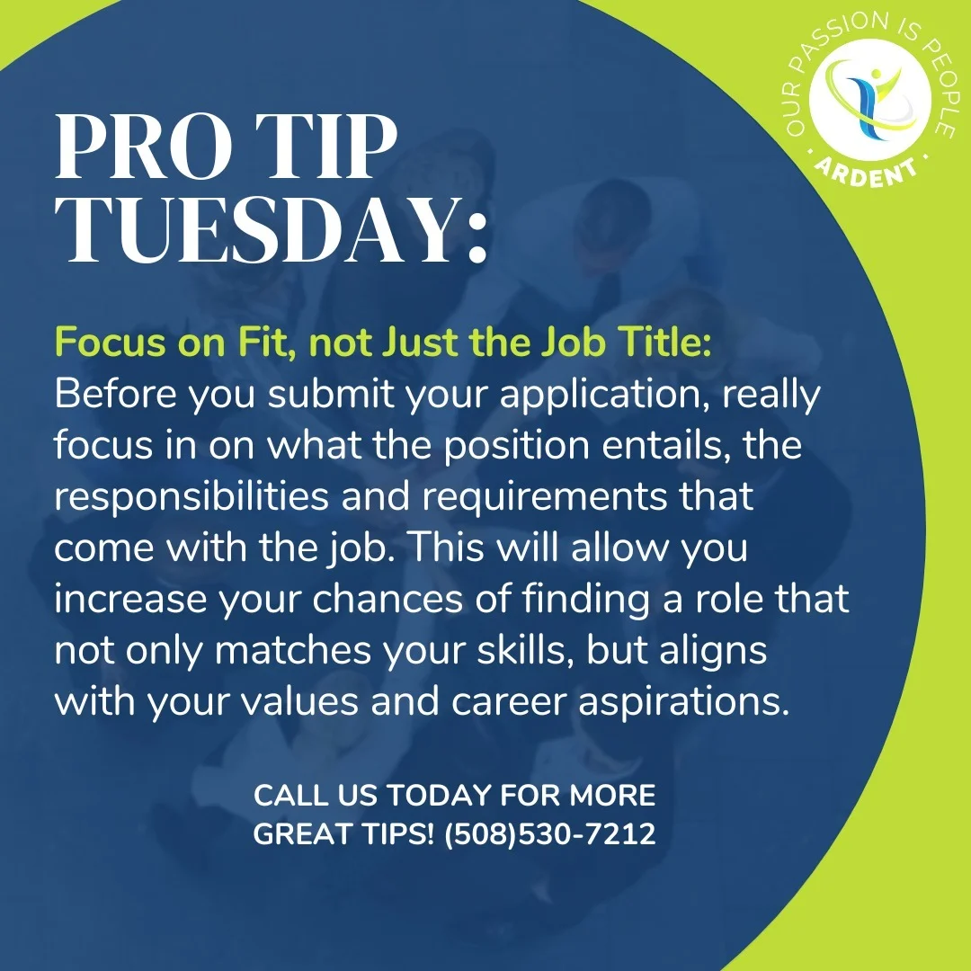 Happy Pro Tip Tuesday! Master the art of job searching with Ardent Staffing Solutions leading the way!