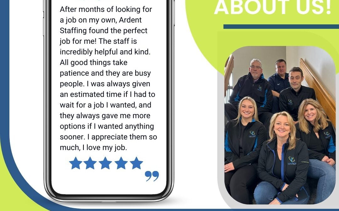 Sending a heartfelt thank you to our amazing Associates! Your reviews about Ardent Staffing Solutions are not just appreciated, they’re cherished. Together, we’re building brighter futures. Thank you for being an integral part of our success story! 🤝 #ardentblog #ourpassionispeople #staffing #talktothepros #thankyou #gratefulfeedback #CandidateExperience