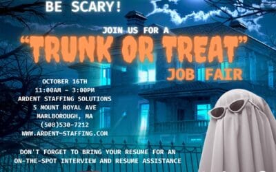 🦇Join Ardent Staffing Solutions’ Trunk or Treat Job Fair on October 16th in Marlborough, MA! 🦇 Get into the Halloween spirit while exploring exciting career opportunities. Bring your resume for on-the-spot interviews and resume assistance from 11:00 AM to 3:00 PM at 5 Mount Royal Ave, Marlborough, MA Don’t miss out on this spooky chance to find your next job! #jobfair #nowhiring #interview #adminjobs #qualityinspection #manufacturing #mechanicalassembly #engineering #ardentblog #ourpassionispeople #marlborough #northboroughma #hudsonma #westboroughma #jobsinmassachusetts