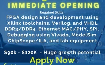 Exciting Opportunity: Senior FPGA Engineer  Join a growing team in Wilmington, MA, with a salary range of $90K-$120K and huge growth potential!  Required skills include FPGA design, debugging with Vivado, and more.  Apply now: Visit our job board for full details and to submit your application today!  Or call for details: (508)530-7212 #fpga #hardwareengineer #wilmingtonma #engineeringjobs #cuttingedge #growthpotential #ourpassionispeople #ardentblog