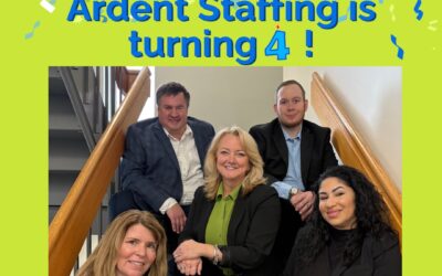 Celebrating 4 incredible years!  A huge THANK YOU to our amazing candidates for making us look good, our clients for trusting us, and our team for making it all possible. We couldn’t do it without you! Here’s to many more years of success together! 🥂 #ArdentAnniversary #Grateful #4yearsstrong #Ourpassionispeople #ardentblog