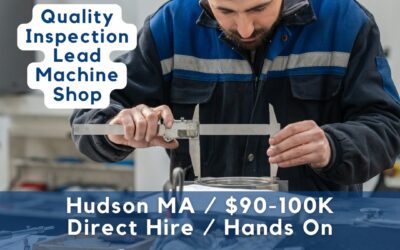NOW HIRING: Quality Inspection Lead – Custom Machine Shop | Hudson, MA Are you a hands-on quality pro with an eye for detail and a passion for precision? This could be your next big move! We’re working with a super busy, custom machine shop in Hudson that’s looking for a Quality Inspection Lead to take the reins. This direct hire role is perfect for someone who loves working with machined parts and thrives in a fast-paced environment. What We’re Looking For:  Strong background in machined parts inspection  Skilled with CMMs, calipers, micrometers, and precision measuring tools  Can-do attitude with a drive to learn and grow  Passion for mentoring and coaching others  A natural eye for excellence and continuous improvement  Hudson, MA |  $90–100K | Direct Hire | Hands-On Role Sound like you? Let’s talk!  ateam@ardent-staffing.com |  (508) 530-7209 Don’t wait – this shop is booming, and they need the right leader ASAP! #Ardentblog #machineshop #hudsonMA #qualityinspection #machinedparts #nowhiring #centralma