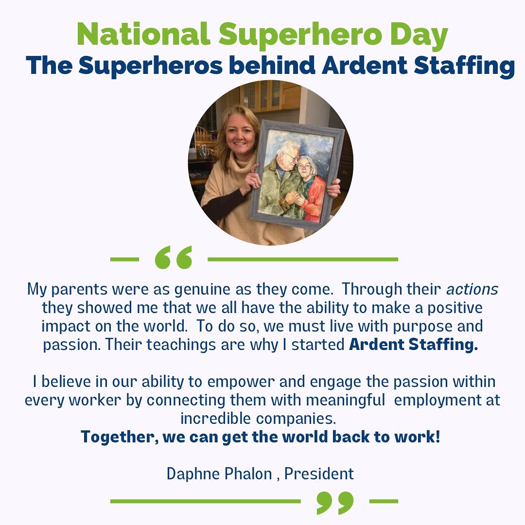 Happy National Superhero Day! 
At @ardentstaffing providing exceptional staffing services is our top priority.  Contact us today for assistance with your hiring needs or job search. (508) 530-7212 

Let’s get the world back to work!