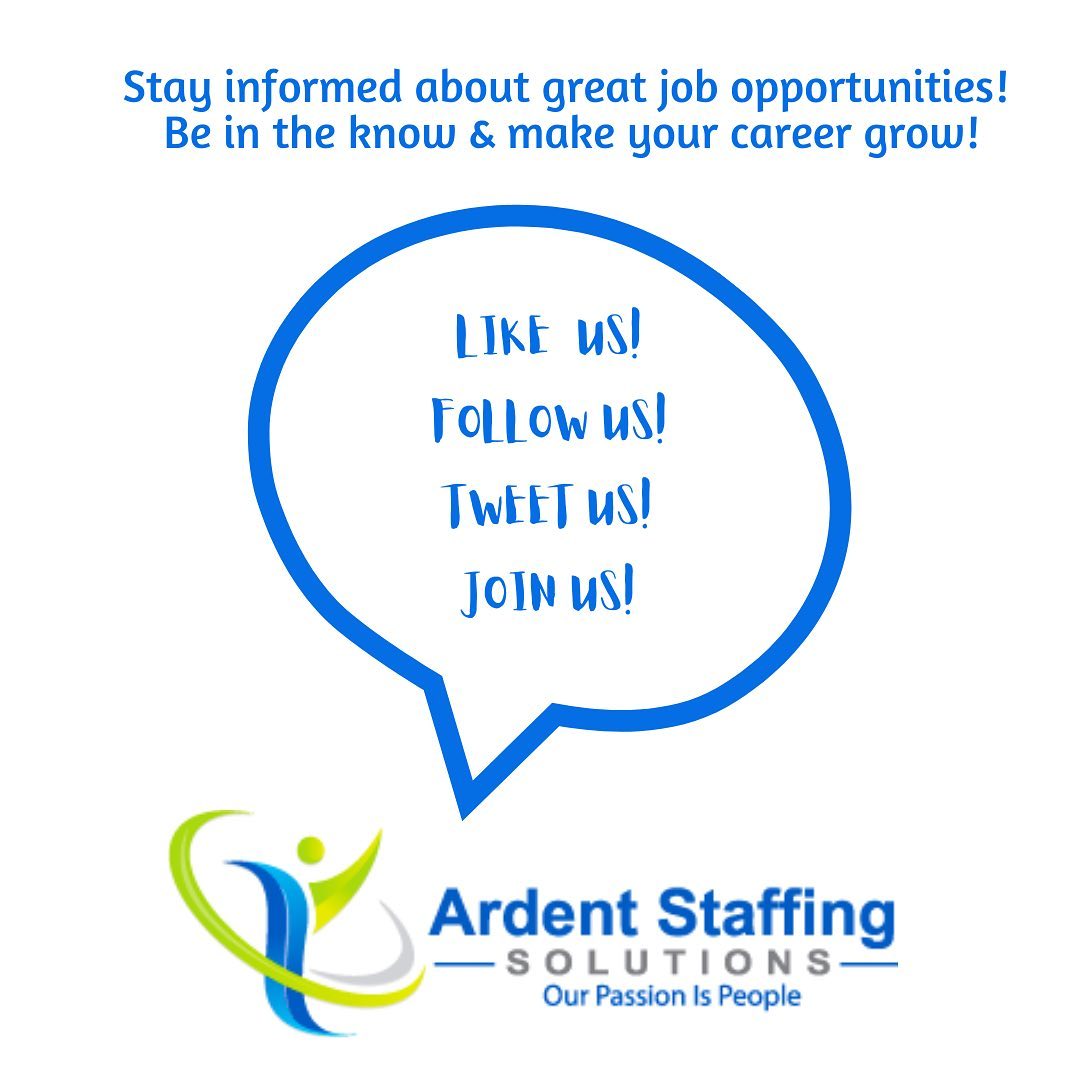 So many great openings!! 
Like us and follow us to stay up to date!! Whether you need help finding work or workers, here to help! 
Contact us today to learn more
(508) 530-7212
Ardent-Staffing.com
Let’s get the world back to work!