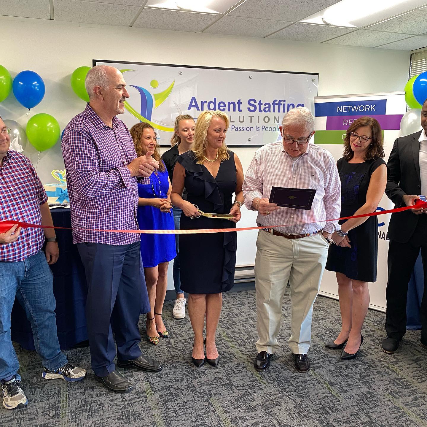 Last night, a community of friends came together to help Ardent Staffing celebrate our official ribbon-cutting. Special thanks to the @marlboroughchamber - They even let Daphne play with big scissors! The power of the support in the room was insane.  Thank you to everyone who came and to everyone who supported from a far.  You fuel our passion.