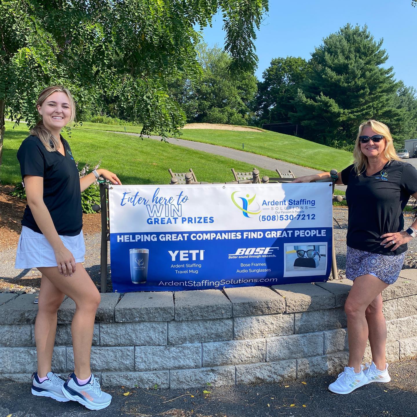 Hey all you @marlboroughchamber golfers, stop by the Ardent Staffing tent and register for free to win one of two pairs of Bose Frames sunglasses