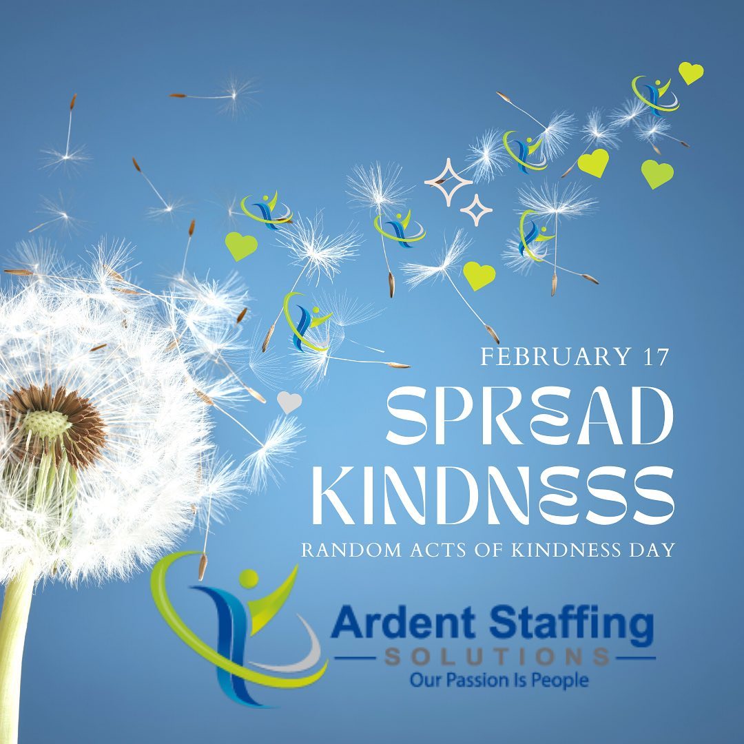 Today is random acts of kindness day. What better reason do we ALL need to step out into the world and spread kindness to one another? One suggestion…if you know someone looking for work send them our way and we will help them find meaningful employment. It might be the greatest thing you have ever done for them. (508)530-7212 Central MA (413)333-9834 Western MA