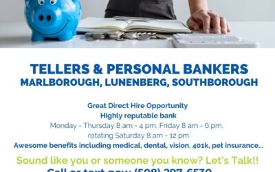 We're looking for several Personal Bankers! Must have some banking experience, OUTSTANDING customer service skills and a desire to grow and learn!! REach out to us today to learn more!! Or, check out all of our openings on our website!